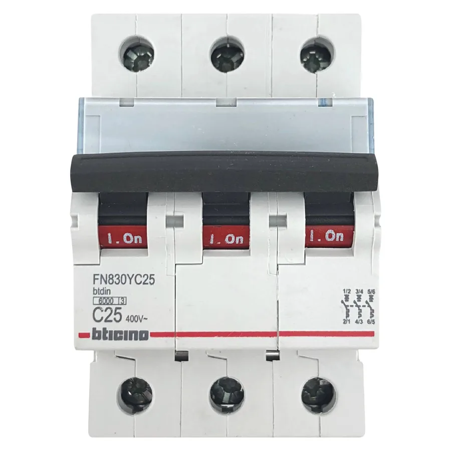 LLAVE TERMICA RIEL 3 X 25AMP TICINO