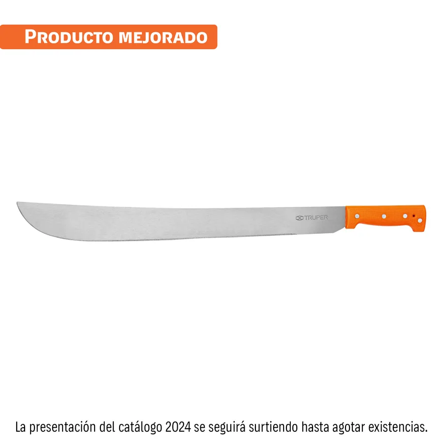 MACHETE ESTÁNDAR 22 CACHA NARANJA REMACHADA, TRUPER TRUPER"