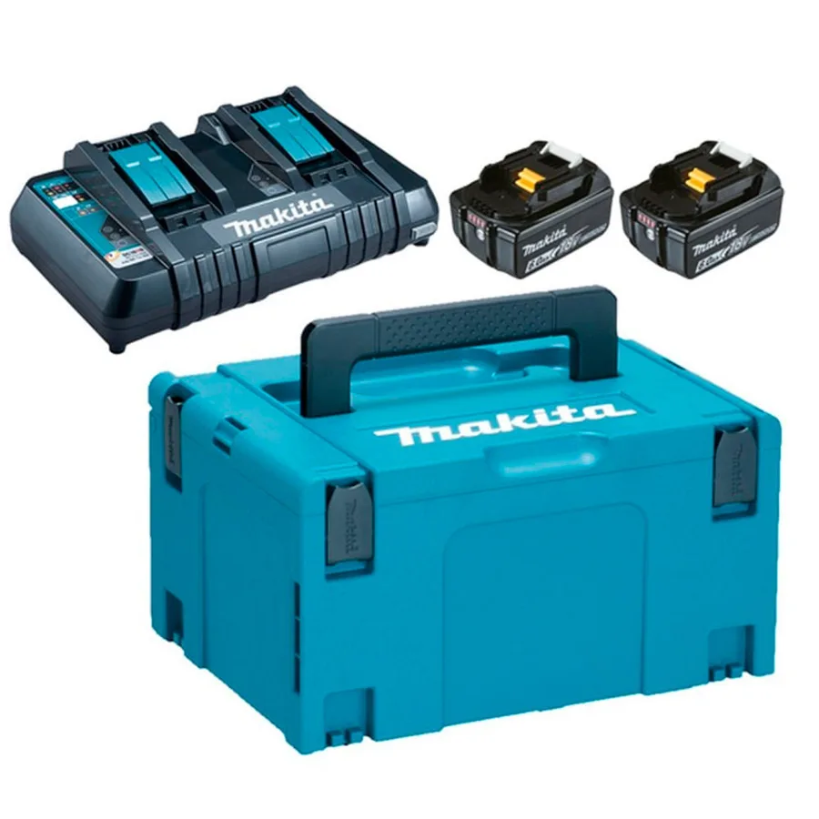MAKPAC 2 BATERIAS 6.0AH 18V LXT+CARGADOR DOBLE MAKITA