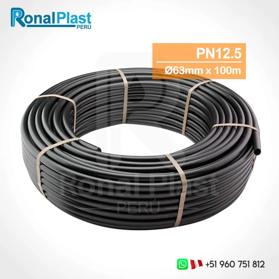 MANGUERA DE POLITILENO DE 2 HDPE 63MM X 100 MTS 12.5 S/M