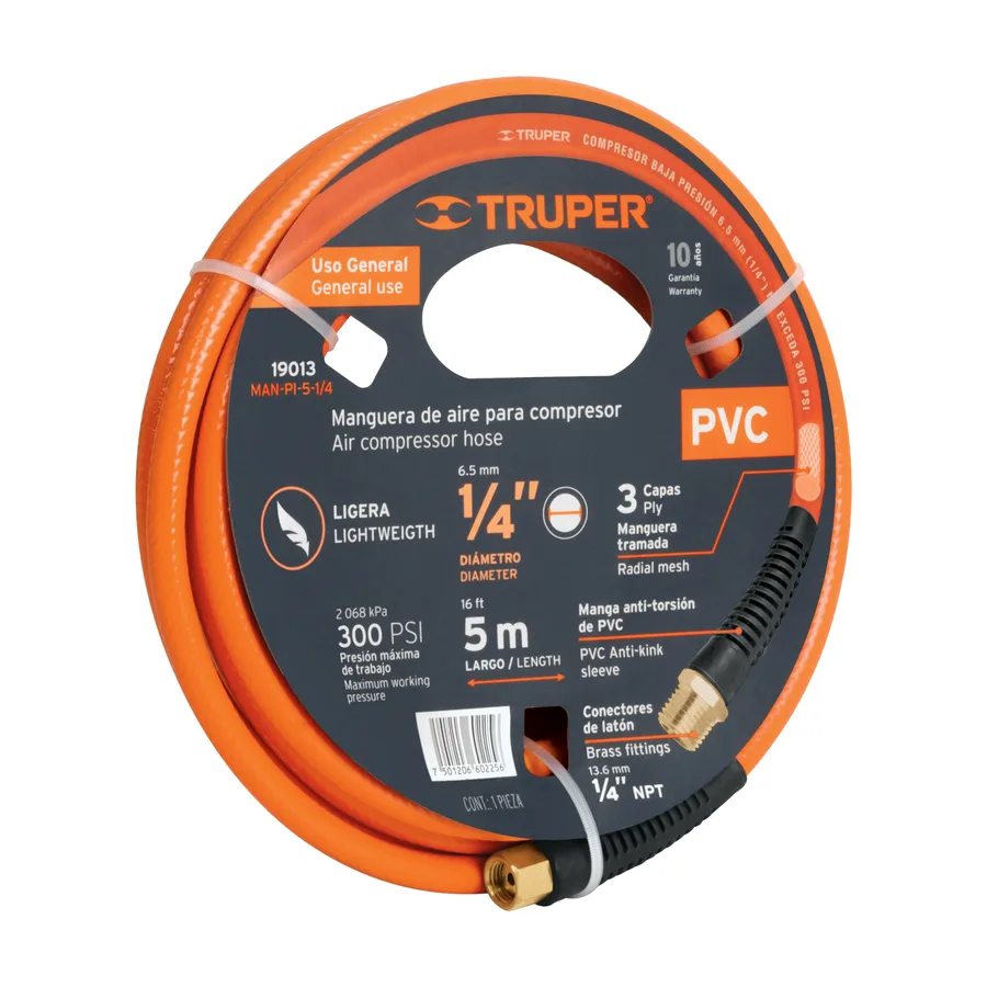 MANGUERA PARA BAJA PRESION 5 MTS TRUPER