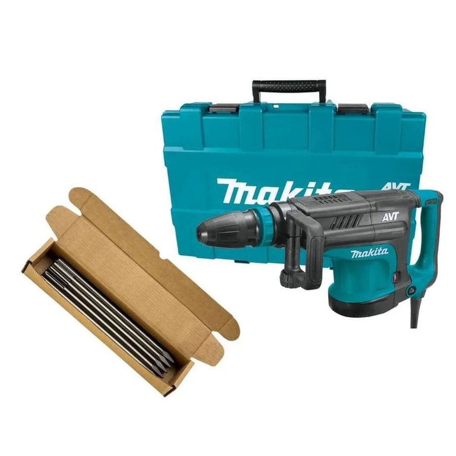MARTILLO DEMOLEDOR 1510W CON 10 CINCEL PUNTA 400MM MAKITA