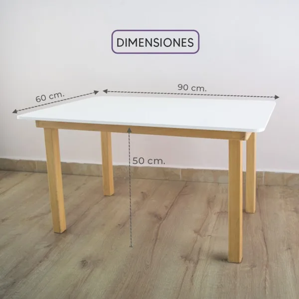 MESA DE MADERA 90 X 60 PINO S/M