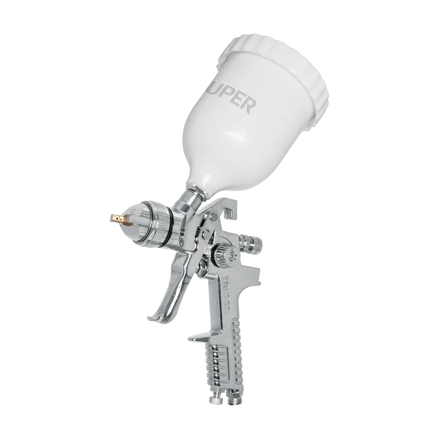 PISTOLA P/PINTAR GRAVEDAD HVLP,VASO PLÁSTICO, BOQUILLA 1.7MM TRUPER