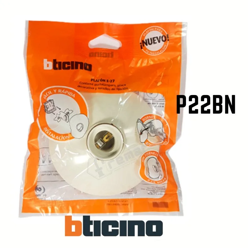 PLAM/WALLSOCKET E27 PLA BLANCO P22BN - TICINO BTICINO