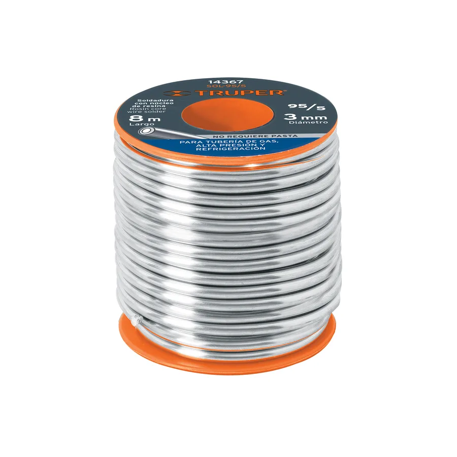 SOLDADURA NUCLE DE RESINA 95/5 PARA TUBERIAS DE GAS TRUPER