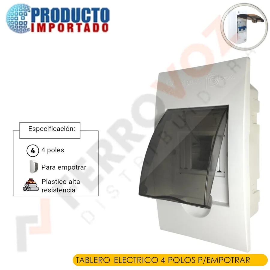 TABLERO P/EMPOTRAR AZUL DE 4 POLOS KBA