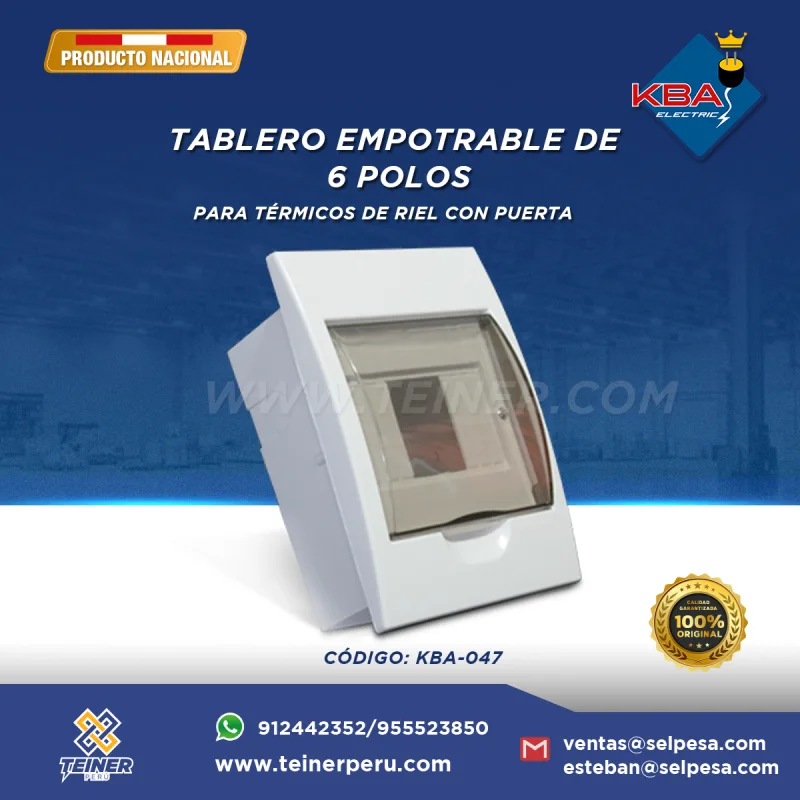 TABLERO P/EMPOTRAR DE 6 POLOS C/RIEL KBA