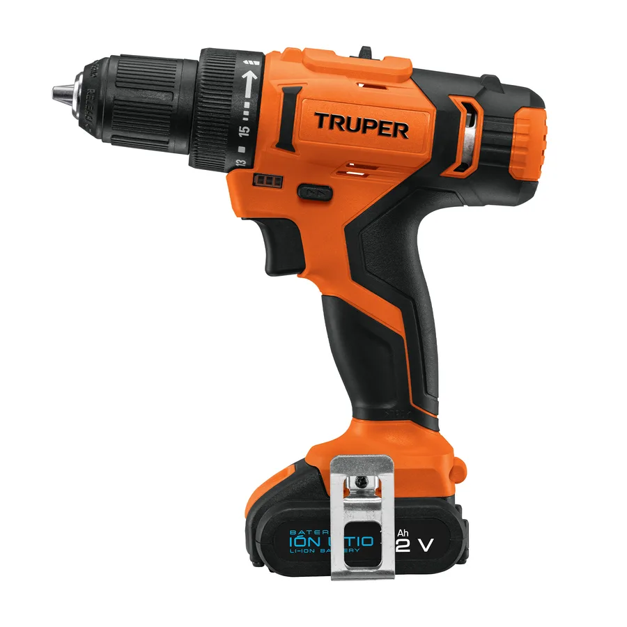 TALADRO 3/8 INALAMBRICO 12 V BATERIA ION LITIO 220 V TRUPER"