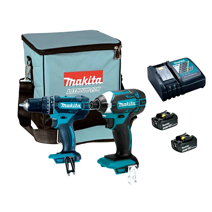TALADRO DHP482 + ATORNILLADOR IMP DTD 152 + 2 BAT 3.0 AH + C MAKITA