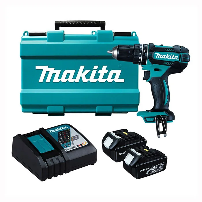 TALADRO PERCUTOR 1/2 18V / 2 VEL. DHP482RFE(X1)+ DGA452Z(X1) MAKITA"
