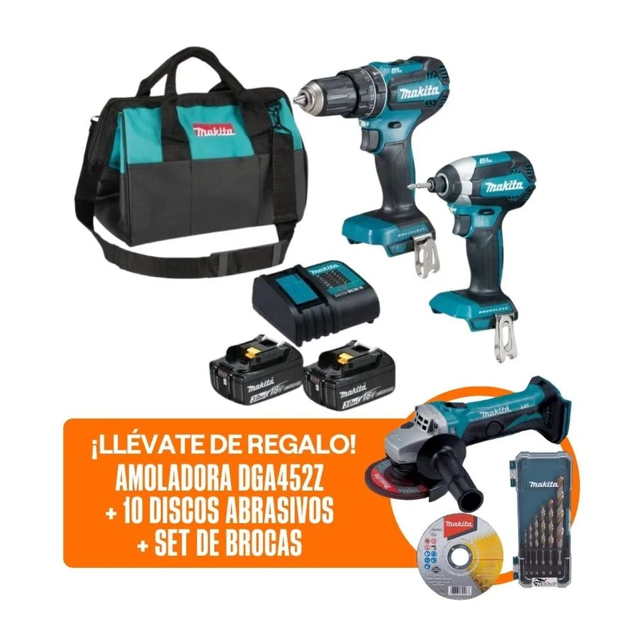TALADRO PERCUTOR 1/218V/2 VEL.S/BATERIA MAKITA"