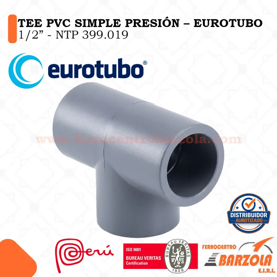 TEE PVC INYECTADO 1/2 SP EUROTUBO
