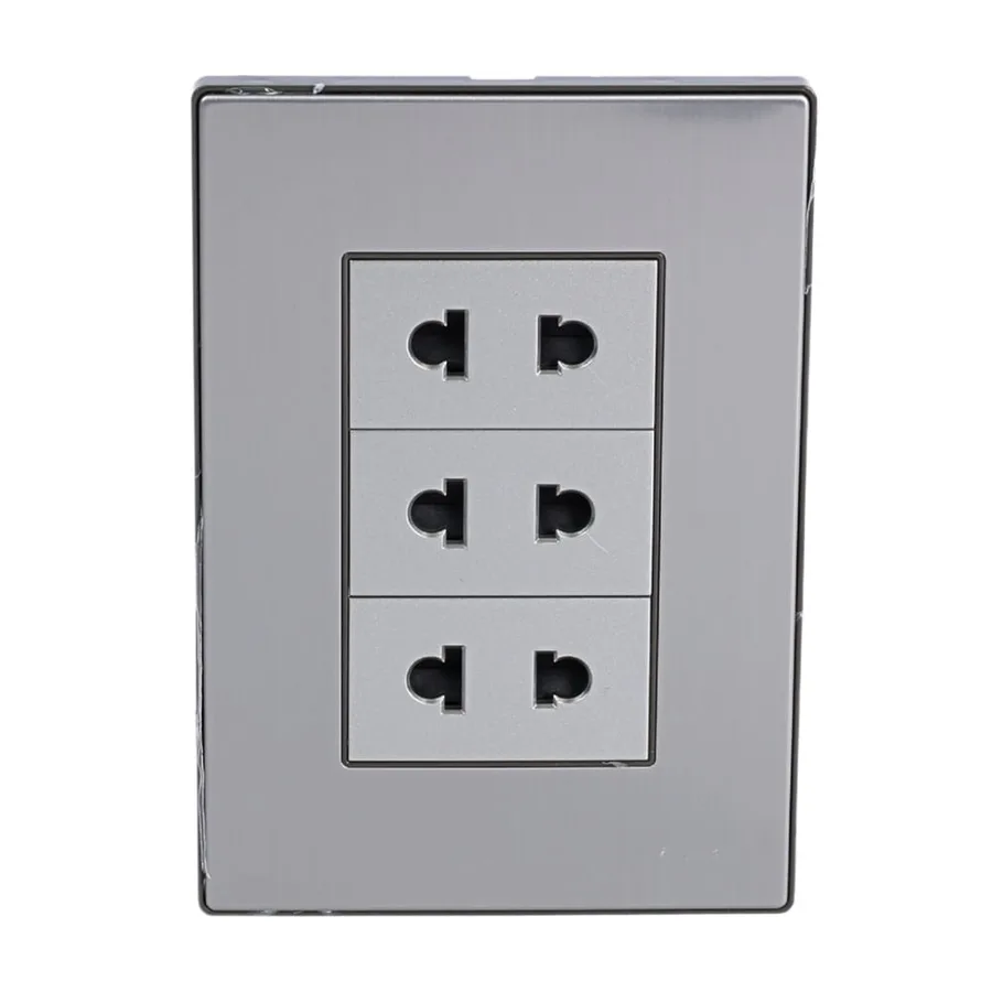 TOMACORRIENTE EMPOTR TRIPLE ACERO INOX UYUSTOOLS
