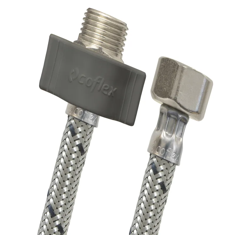 TUBO ABASTO P/LAV. ACERO INOX 1/2 X 40CM R/BRONCE C&A"