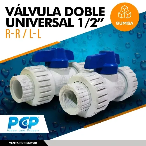 VALVULA BOLA DOBLE UNIVERSAL C/ROSCA 1/2 PCP 3026 DAVISA"