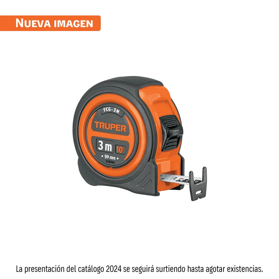 WINCHA COMPACTA CONTRA IMPACTOS 3 M CINTA 16 MM, TRUPER TRUPER